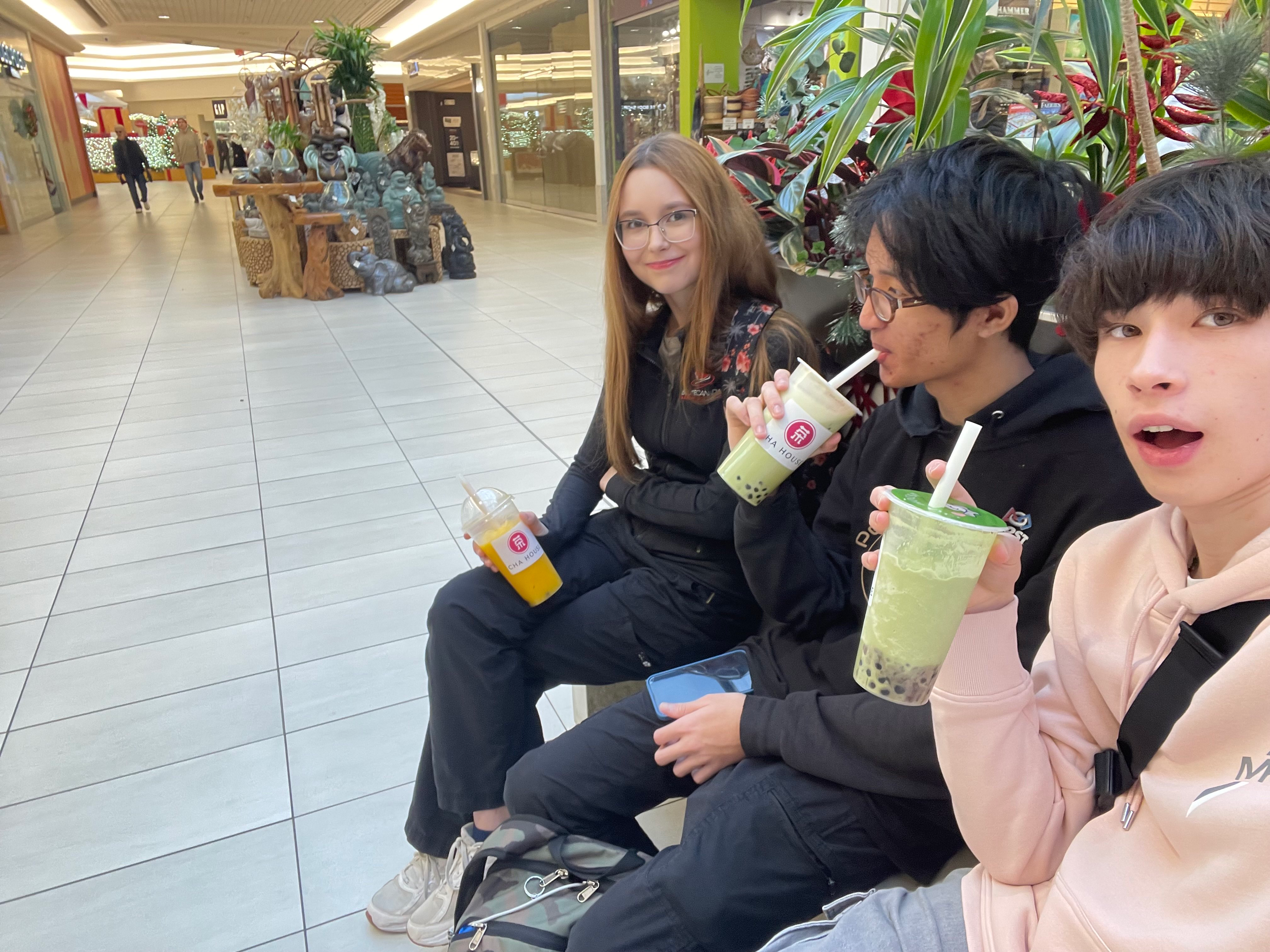 tobycm and gang drinking boba